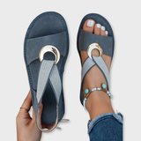 Brooke - Flat Sandals With Metal Buckle