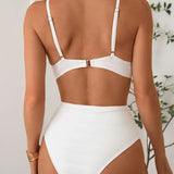 Sienna - High Support Crossed Top, High Waist Bikini