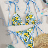 Candace - Lemon Print Triangle Bikini