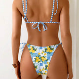 Candace - Lemon Print Triangle Bikini