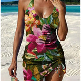 Aurora - Floral Graphic Tankini with Shorts, Tummy Control Effect