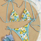 Candace - Lemon Print Triangle Bikini