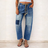 Chloe - Patchwork Drawstring Jeans