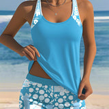 Leslie - Swimsuit Tank Top with Printed Boxer Set