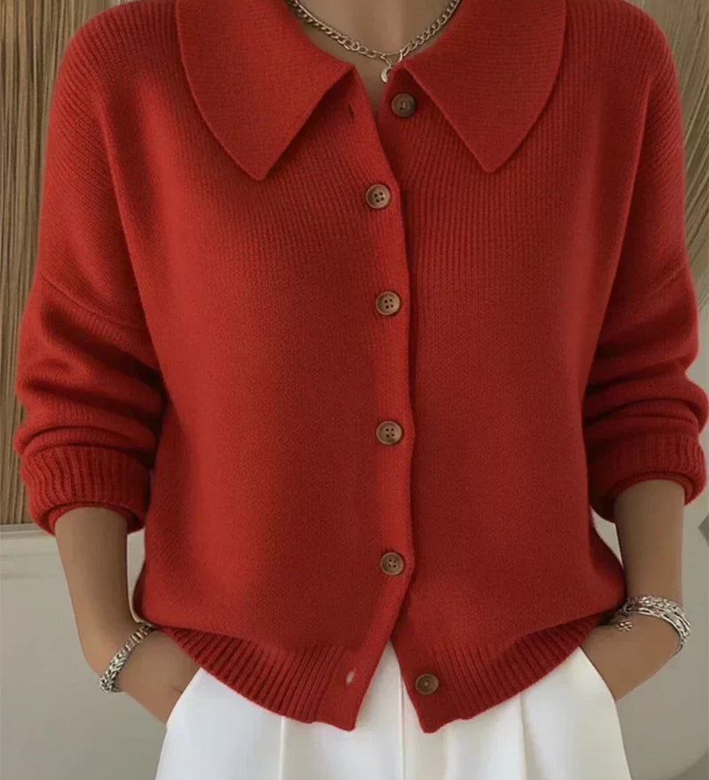 Marilyn | Collared Button-Front Cardigan