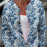 Maya - Vintage Floral Button-Front Cardigan