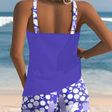 Leslie - Swimsuit Tank Top with Printed Boxer Set