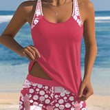 Leslie - Swimsuit Tank Top with Printed Boxer Set