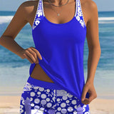 Leslie - Swimsuit Tank Top with Printed Boxer Set