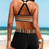 Grace - Geometric Print Bikini with High Elastic Waist