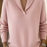 Louise | Shawl Collar V-Neck Sweater