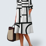 Audrey - Shirt Dress with Geometric Print
