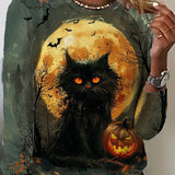 Larissa | Halloween-Inspired Round Neck Long Sleeve Blouse