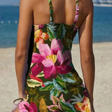 Aurora - Floral Graphic Tankini with Shorts, Tummy Control Effect