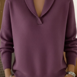 Louise | Shawl Collar V-Neck Sweater