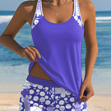 Leslie - Swimsuit Tank Top with Printed Boxer Set