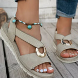 Brooke - Flat Sandals With Metal Buckle