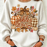 Marcella | Halloween Casual Pumpkin Pattern Round Neck Long Sleeve Sweatshirt
