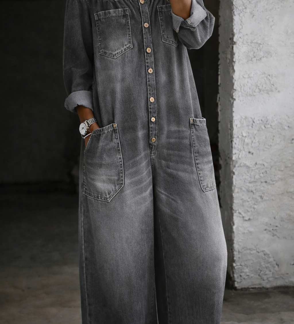 Chelsea - Long Sleeve Jumpsuit with Exposed Shoulders