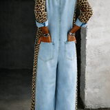 Mackenzie - One Piece Denim Shirt Jumpsuit