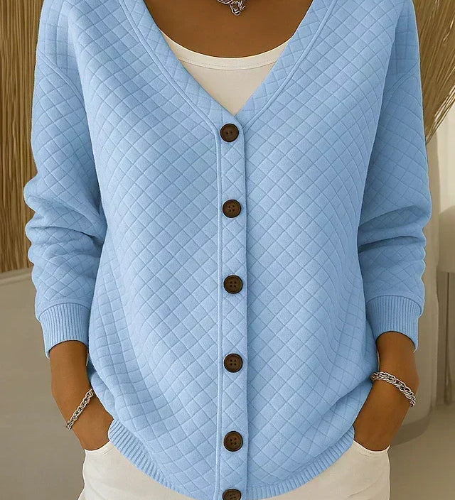 Rosemary | Diamond Quilted Button Cardigan