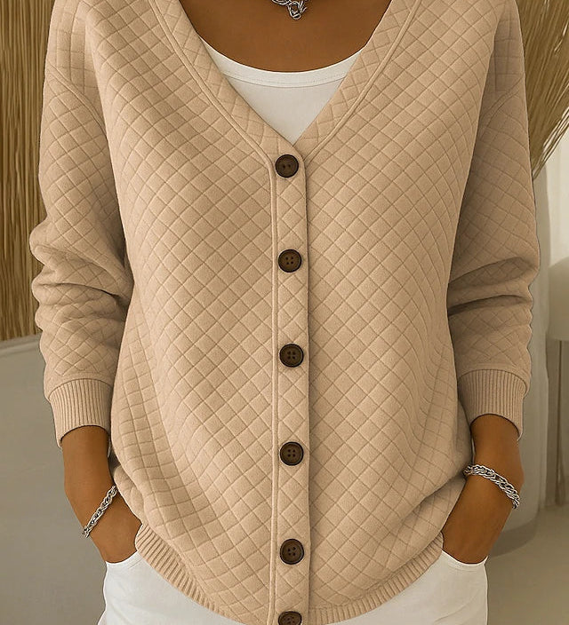 Rosemary | Diamond Quilted Button Cardigan