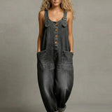 Ashley - Stylish Denim Jumpsuit With Pockets