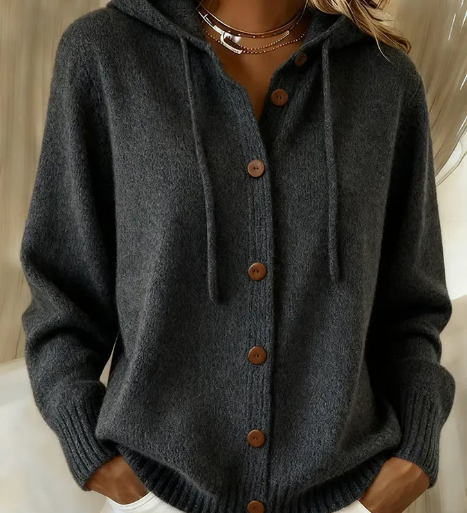 Judith | Hooded Button-Front Cardigan