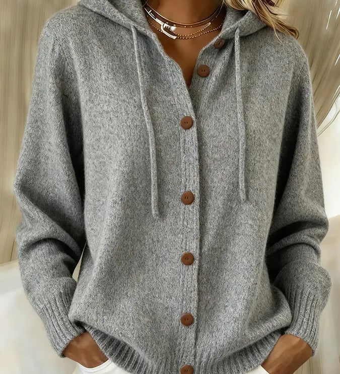 Judith | Hooded Button-Front Cardigan