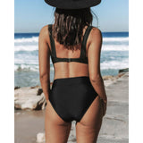 Veronica - High-Waisted Solid Swimsuit