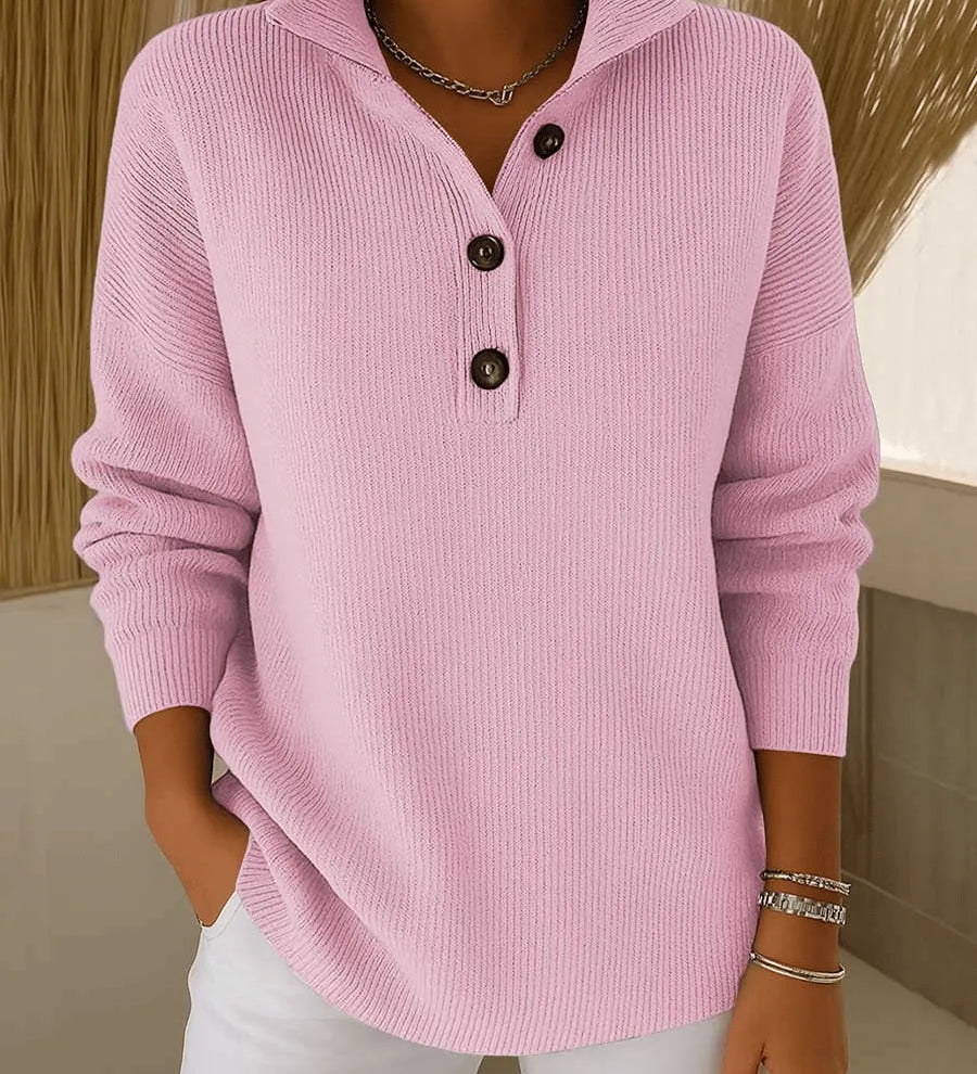 Eleanor | V-Neck Polo Collar Sweater