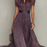 Samantha - Vintage Elegant Chiffon Maxi Dress