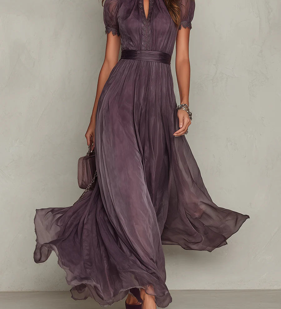 Samantha - Vintage Elegant Chiffon Maxi Dress