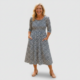Zoe - Navy Midi Dress