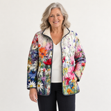 Rachel - Charming Vintage Floral Print Quilted Jacket