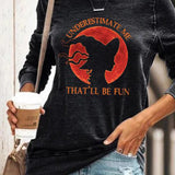 Ellie | Halloween-Inspired Print Round Neck Long Sleeve Sweatshirt