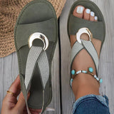 Brooke - Flat Sandals With Metal Buckle