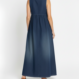 Amara - Vintage Denim Maxi Dress