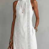 Heidi - Sleeveless Lace Detail Midi Dress