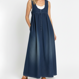 Amara - Vintage Denim Maxi Dress