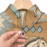 Kaitlyn - Desert Horse and Cactus Zip Cardigan