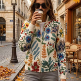 Elise - Botanical Garden Floral Zip Cardigan